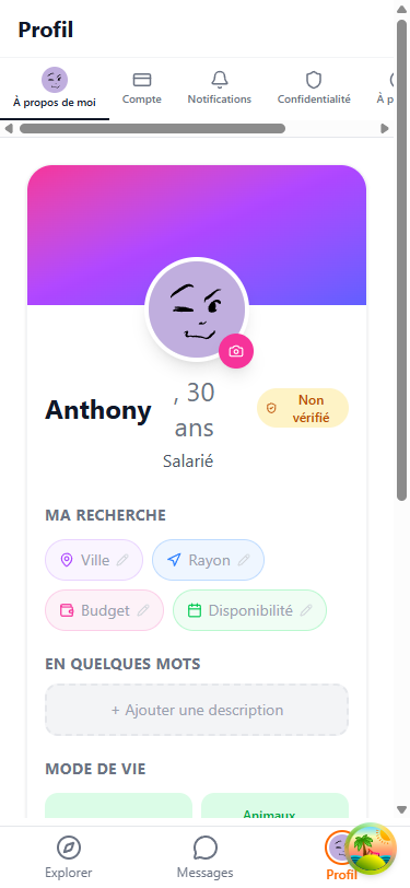 Aperçu de la fonctionnalité Kozee